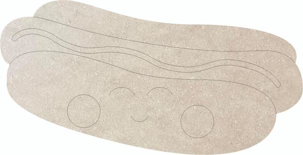 Wood Hotdog MDF 15" Cutout, Unfinished Paint by Line Shape, DIY MDF 1/8" - size: 15"
