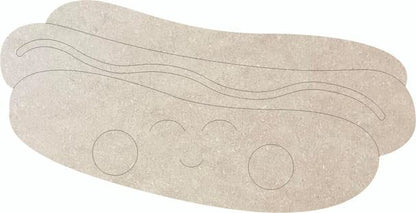 Wood Hotdog MDF 15" Cutout, Unfinished Paint by Line Shape, DIY MDF 1/8" - size: 15"