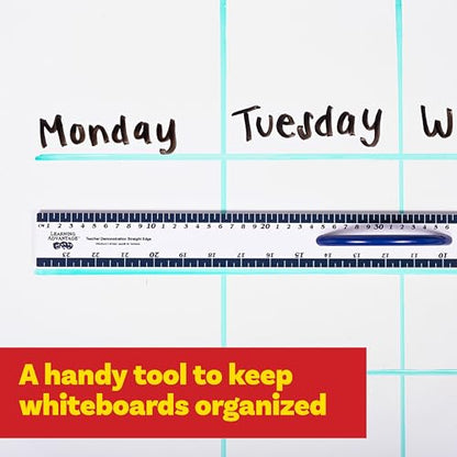 LEARNING ADVANTAGE Magnetic Dry Erase Straight Edge - 24” - Jumbo Teaching Ruler - Measurement Tool for Whiteboards and Chalkboards