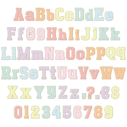 Watersay 134 Pcs Pastel Bulletin Board Letters 5 Inch Colorful Grid Alphabet Number Cutout Letters for Bulletin Board Symbols Combo Set for Wall Poster Chalkboard Classroom School Decoration