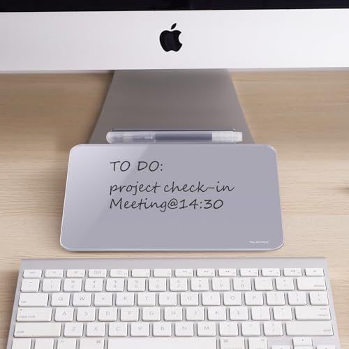 Small Desktop Glass Dry-Erase Whiteboard - 8 X 6 Inches Tabletop Easel Whiteboard with Stand, Desk Board Buddy for Artist, Teacher and Student - color: 8 X 6 Inches - Gray