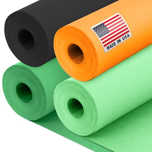 12" x 1200" (100 ft) St. Patrick's Day Kraft Paper Rolls Set, 45 Lbs - Green, Light Green, Black, Orange Kraft Paper - Made in USA Colored Paper for Crafts, DIY, School, Gift Wrapping - color: St. Patrick's Day, size: 12"W x 1200"L