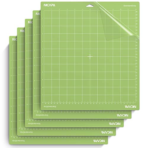 Standard Grip Cutting Mat for Cricut Maker 3/Maker/Explore 3/Air 2/Air/One (12x12 inch,5 packs) Standard Adhesive Sticky Green Quilting Replacement Cut Pads - color: Green 12*12 5packs, size: StandardGrip