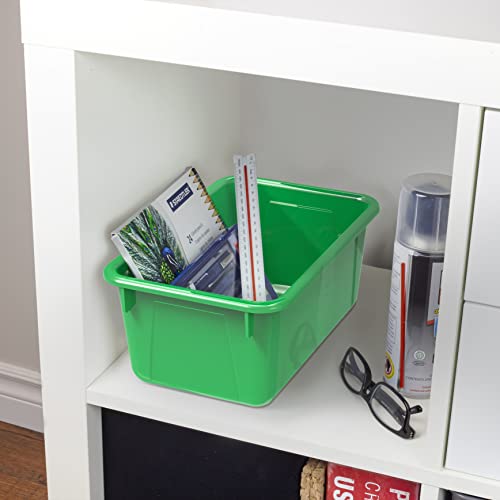 Storex Small Cubby Bins, Pack of 5, 12.2 x 7.8 x 5.1 Inches, Green (62417U05C) - color: Green, style: Bin Only