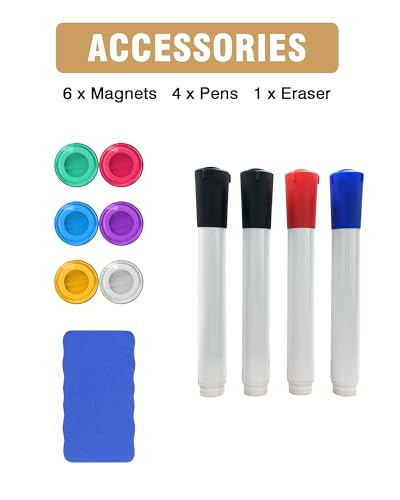 60"X 48" Large Magnetic Dry Erase Whiteboard, Wall Hanging Board with 4 Pens & 1 Dry Erasers & 6 Magnets, Sliver Aluminum Frame White - color: White, size: 60"W x 48"H