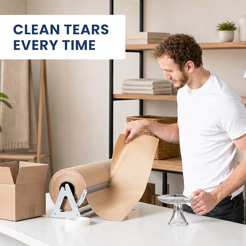 DIY Crew 12 Inch Paper Roll Dispenser and Cutter - Heavy-Duty Wall Mountable, Non Slip Tabletop - Kraft, Freezer, Butcher Paper - Up to 1000ft Rolls - color: Silver, size: 12"