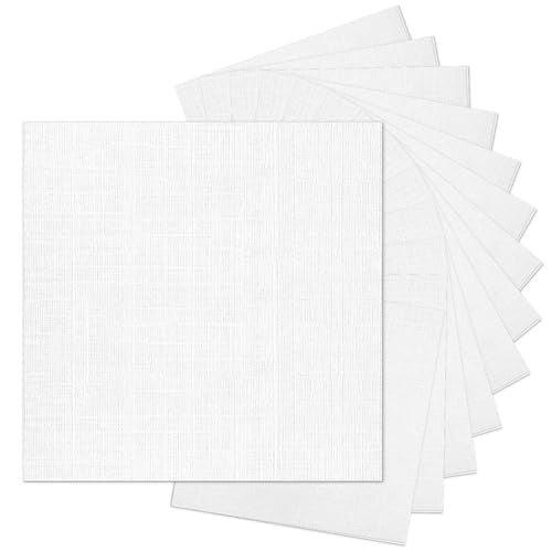12x12 White Linen Cardstock, Goefun White Card Stock Paper 80lb Textured Cardstock, 100 Pack Thick Printer Paper for Scrapbook, Cardmaking, Invitations, Watercolor, Photo Albums and DIYs - color: White, size: 12x12-80lb