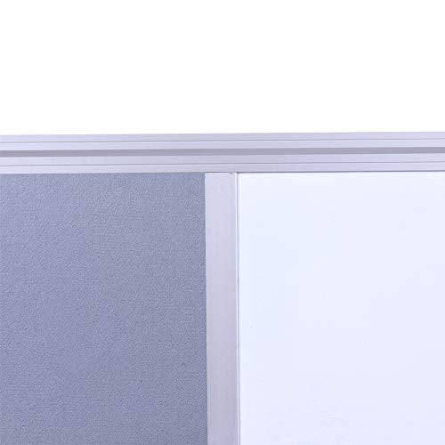 36 x24 inch Cork & Dry Erase Combo Board - Magnetic Whiteboard & Grey Bulletin Board for Office, Home, Classroom | Wall-Mountable with Aluminum Frame & Pen Tray - size: 36" x 24"