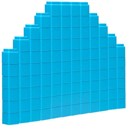 100 Pcs Light Blue Linking Cubes for Math Counting Cubes Manipulatives Plastic Counting Block Manipulative Classroom Learning Supplies for Educational Preschool Activities Boy Girl (Light Blue) - color: Light Blue