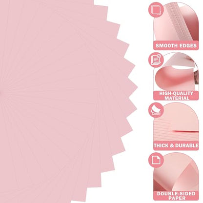 20 Sheets Light Pink Cardstock 12" x 12" Card Stock 250gsm/92lb Thick Construction Paper for Cricut, Scrapbook, Crafts, Card Making UAP34BP20 - color: Light Pink