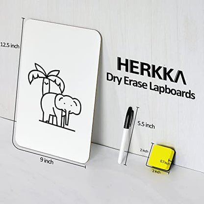 Dry Erase Lapboards, HERKKA 15 Pack Double Sided Dry Erase Lap Boards 9 x 12.5 Inch, 15 Markers, 15 Erasers, Small Dry Erase Boards for Students Classroom Teacher Supplies - style: 15 Boards+15 Erasers+15 Markers