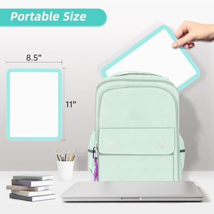 VUSIGN Small White Board Dry Erase, 8.5'' x 11'' Magnetic Dry Erase Board, Mini Whiteboard with Markers for Students, Fridge, Wall, Locker, Green - color: I-green