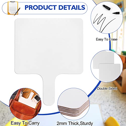 72 Pieces Dry Erase Answer Paddles Handheld Double Sided Paddles Mini White Boards Small White Board Dry Erase Signs Auction Paddles for Students Teachers Classroom Voting Bridal Shower Games