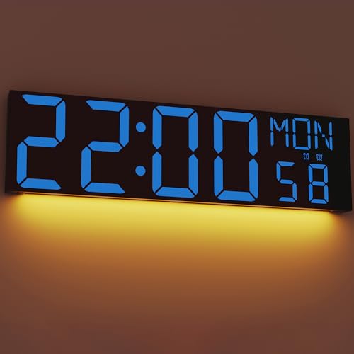 JALL 30" Extra Large Digital Wall Clock, Giant LED Wall Clock with Remote Control, Digital Clock with Jumbo Numbers for Living Room, Gym, Warehouse, Office, Home Decor, Plug-in, Blue - color: Blue, size: 30 inches