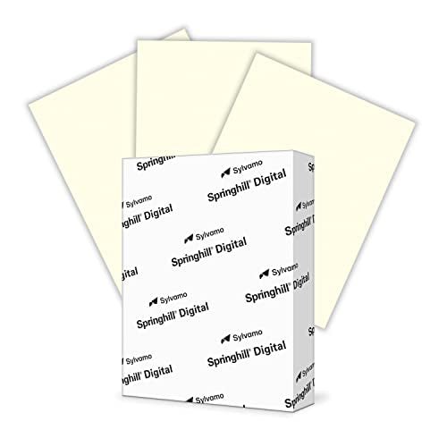Springhill 8.5” x 11” Cream Colored Cardstock Paper, 65lb, 176gsm, 250 Sheets (1 Ream) – Premium Medium Weight Vellum Cardstock, Printer Paper with Textured Finish – 014054R - color: Cream, size: 1 Ream | 250 Sheets, style: Letter (8.5x11)