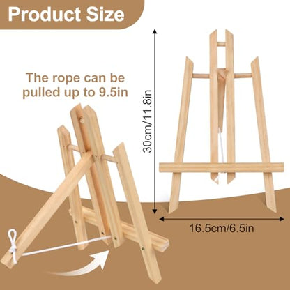 2PCS 12 Inch Wood Tabletop Easel -Easel Stand for Painting, Perfect for Parties, Art Projects, and Creative Displays.
