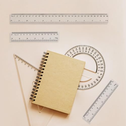 4 Pack Clear Plastic Straight Rulers, Clear Ruler Bulk, Transparent Ruler with Centimeters and Inches, for Class, Office (6 inch+12 inch) - size: 6 inch+12 inch