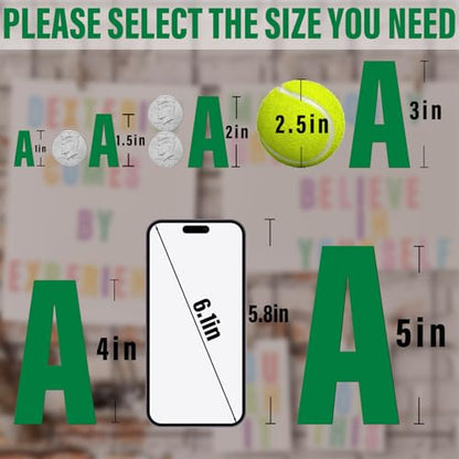 730 Pcs 10 Sheets Letter Stickers,Self Adhesive Waterproof 1.5 Inch Mailbox Numbers Vinyl Stickers,Alphabet Decals for Water Bottle,Window,Classroom,Car,Laptop,Scrapbook (Green, 1.5 Inch) - color: Green, size: 1.5 Inch
