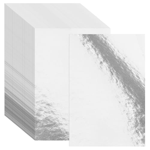 30 Pack Silver Metallic Cardstock Paper Sheets 8" x 12" 250gsm/92lb | Foil Mirror Shimmering Paper For Arts and Crafts, Decorative, Weddings & Birthdays Invitations, Scrapbook Supplies - color: Silver