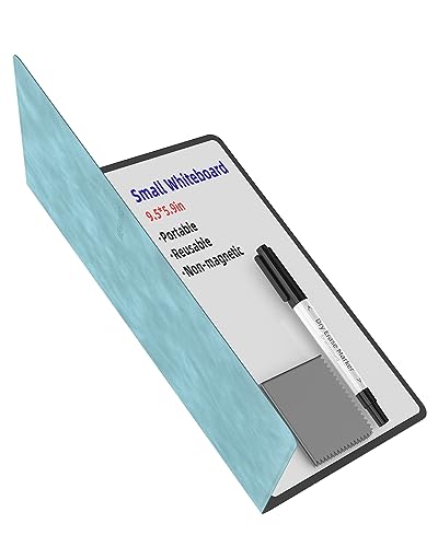 Portable Small White Board Dry Erase Board, Reusable 9.5 * 6.6in Notebook Memo, Office Home Supplies Desk Accessories MH760 (Blue) - color: Blue