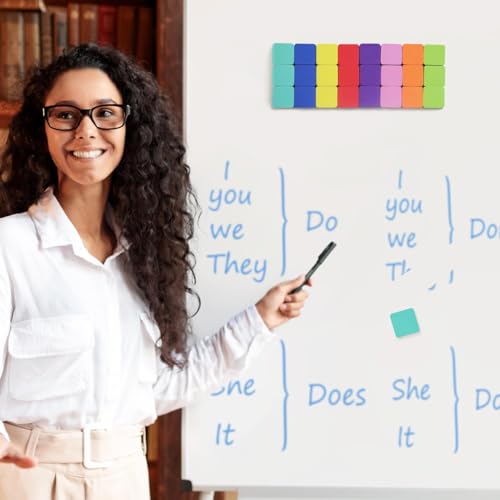 24 Pack Square Magnetic Whiteboard Erasers, Mini Dry Erase Board Erasers for Kids and Students, 8 Color - color: Square- 8 Color