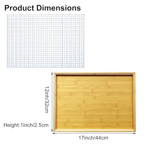 Stained Glass Cutting Mat - Double Layer Detachable Grid Mat for Glass Cutting with Fragment Catcher (17"x12") for Craft, Tile & Glass Cutting Projects