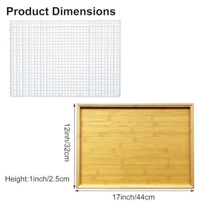 Stained Glass Cutting Mat - Double Layer Detachable Grid Mat for Glass Cutting with Fragment Catcher (17"x12") for Craft, Tile & Glass Cutting Projects