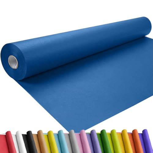 SMART&CASUAL 36" x 1,500" (125') Blue Kraft Craft Paper Roll for Gift Wrapping Bulletin Board Bouquet Flower Art Packing Parcel Table Covering 80GSM 55LB (Blue, 36" x 125') - color: Blue, size: 36" x 1,500" ( 125ft )