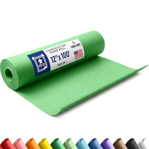 Green Construction Paper Roll 12" x 100 ft – Made in USA – 12" Bulletin Board Paper for Classroom & School, Teachers & Kids - color: Green, size: 12"W x 1200"L