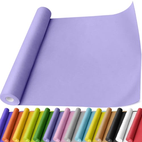 PerkHomy Light Purple Kraft Paper Roll 17.5" x 760" (63') for Gift Wrapping Bouquet Flower Art Painting Craft Writing Packaging Shipping 80GSM 55LB (Light Purple, 17.5" x 63') - color: Light Purple, size: 17.5" x 760"