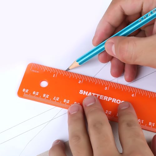BAZIC Products Shatterproof Flexible Plastic Ruler, 12 in (30 cm), Dual-Scale Ruler, for School Office Measuring, Set of 6 - size: 6-Pack