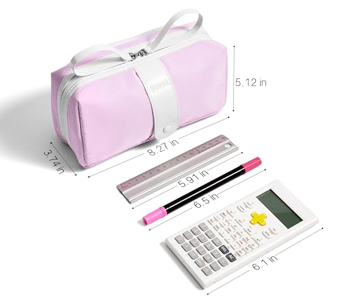 Sooez Big Capacity Pencil Case, Extra Large Pencil Pouch with Zipper Pocket, Wide Opening Pencil Bag, Portable Stationery Organizer, Cute Aesthetic School Office Supplies for Teens Girls, Purple - color: Purple