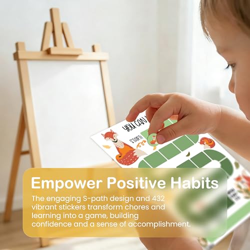 Fox Theme Reward Chart for Kids, 20 Behavior Charts with 432 Stickers, Responsibility & Incentive Chart for Toddlers, Kids and Teens – A02 - style: Fox