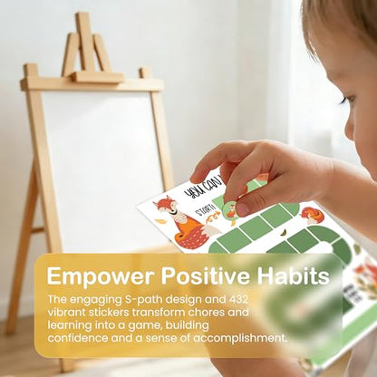Fox Theme Reward Chart for Kids, 20 Behavior Charts with 432 Stickers, Responsibility & Incentive Chart for Toddlers, Kids and Teens – A02 - style: Fox