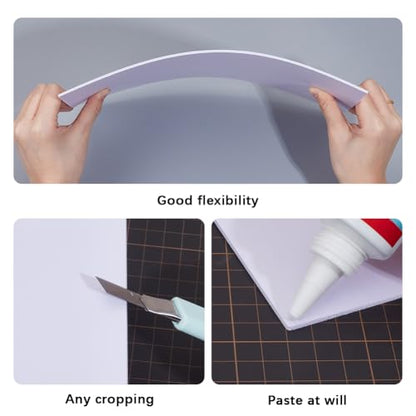 GORGECRAFT 5Pcs 2mm White Foam PVC Boards Sheet 30x20cm Rectangle Lightweight Durable Poster Mount Board Plastic Sheets for Mounting Presentations Signboards Artsan Crafts Framing Display