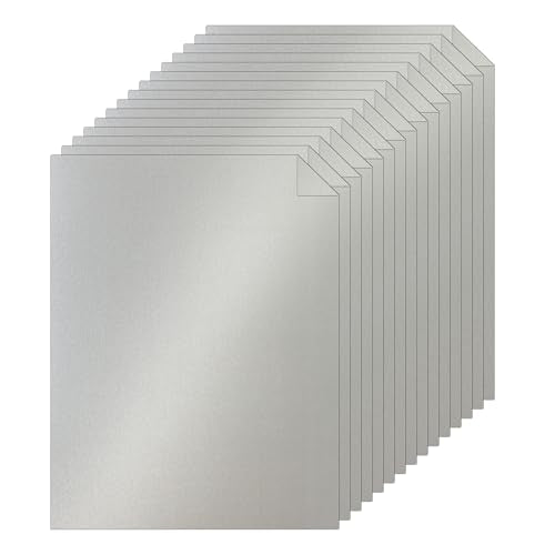 Silunkia 40 Sheets Silver Shimmer Cardstock 8.5 x 11 Metallic Paper, 75lb Thick Card Stock Cutting Paper for Greeting Cards, Card Making, Business Cards, Invitations, Scrapbooking - color: Silver, size: 40 Sheets