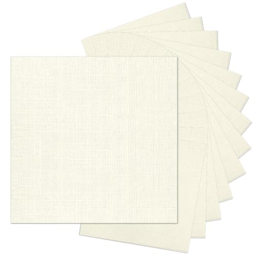 Ivory Linen Cardstock 12x12, Goefun 100 Pack Thick Cardstock Light Cream Textured Paper, 80lb Linen Paper for Printing, Invitations, Card Making, Crafting, Scrapbook - color: Off White, size: 12x12-80lb