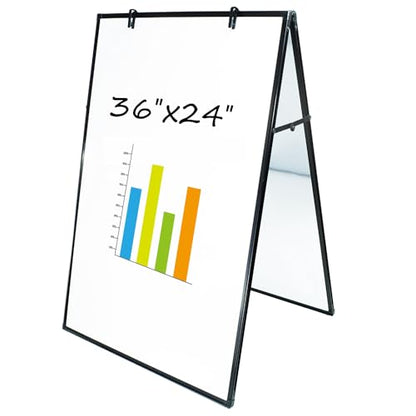 JILoffice Dry Erase Board, Magnetic White Board 36 X 24 Inch, Double Sided Whiteboard Easel, Black Aluminum Frame with Two Flipchart Hooks for Office Home and School - color: Black, size: Double Sided 36 x 24 Inch