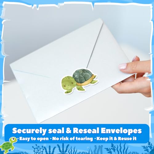 Qeeenar 1 Roll Aquatic Creatures Stickers Decal Reward Cute Office Supplies Incentives Animals Sticker Christmas Party Favor, 500 Pcs Each Roll - style: Aquatic Creatures