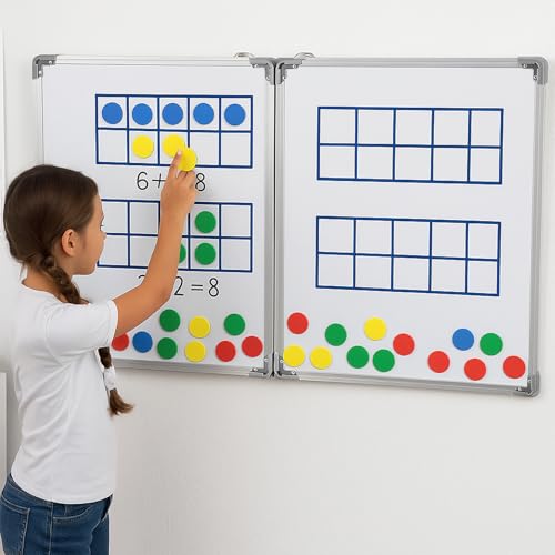 AmazingSpark 72" x 24" Foldable Whiteboard Dry Erase Board Large Tri Folding Whiteboard Magnetic Dry Erase Board, Wall Aluminium Frame and Flip Out Pen Tray for Office, Home - size: 72"W x 24"H