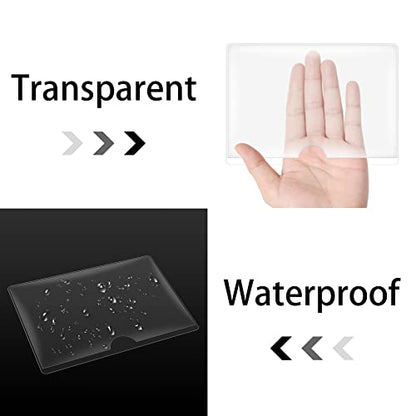 Antner 32 Pack Self-Adhesive Index Card Pockets for 3" x 5" Card, Clear Plastic Labels Holders Top Open for Loading Card Holder for Storage Bins, Library and Locker (3.74 x 5.3 Inches) - size: 3" x 5" - 32PCS