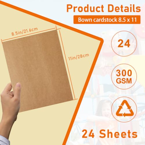 Guakicae 24 Sheets Brown Cardstock 8.5 x 11 Craft Paper, 300gsm/110lb Heavyweight Paper Card Stock for Cards Making, Wedding Invitations, Greeting Cards, Birthday - color: Brown, size: 8.5x11-24pcs