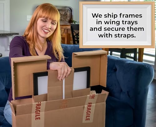 CustomPictureFrames 9x5 Rustic Shadow Box Frame - Solid Wood, UV Acrylic Plexiglass, Foam Board Backing & Hanging Hardware - Barnwood Display Frame for Poster Arts, Photos & Certificates - Black - size: 9x5