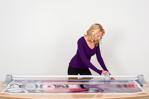 Dahle 472 Premium Rolling Trimmer, 72" Cut Length, 12 Sheet Capacity, Self-Sharpening, Automatic Clamp, German Engineered Paper Cutter - size: 72" Cut Length