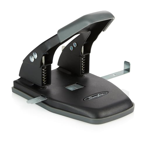 Swingline 2 Hole Punch,28 Sheet Capacity Hole Puncher,Paper Punch,Low Effort Comfort Handle,Alignment Guide,Black (74050),(Pack of 12) - size: 2 Hole Punch (Pack of 12), style: 28 Sheet