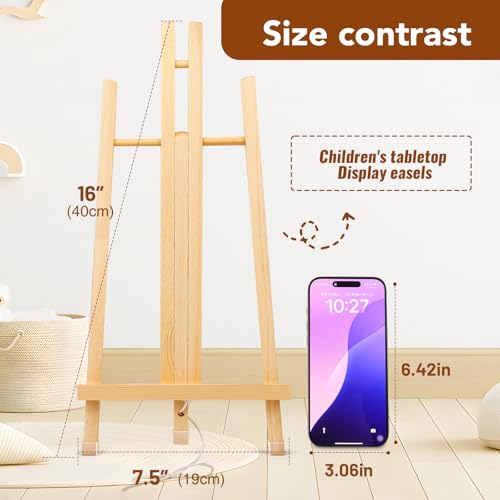 16 Pack 15 Inch Wood Easels, Easel Stand for Painting Canvases, Art, and Crafts, Tripod, Painting Party Easel, Kids Student Tabletop Easels for Painting, Portable Canvas Photo Picture Sign Holder - style: 15"-16p