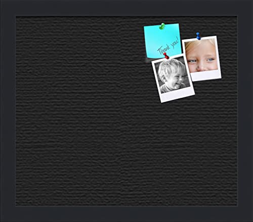 PinPix 14x12 Inch Cork Bulletin Board. This Decorative Framed Pin Board Comes with Dark Stone Design and a Satin Black Frame. Ideal for Home Office Decor or Message Board (PinPix-1808) - color: Dark Stone, size: 12" x 14"