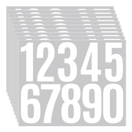 10 Sheets Mailbox Number Stickers 3 Inch - Self-Adhesive Vinyl Numbers 0-9 for Mailbox, Posters, Bulletin Boards, Windows, Doors, Crafts, Home Decor - Large White Alphabet Stickers for DIY Projects - color: White, size: 3 inch