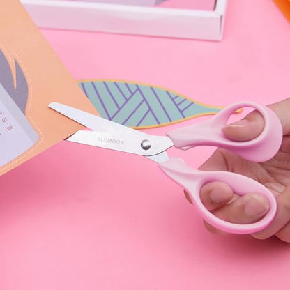 5" Small School Student Blunt Tips Children Craft Scissors,3 Pack | Sharp Stainless Steel Blades Safety Comfort Grip for Preschool Kids Cutting Paper in the Class,School and Home,Red