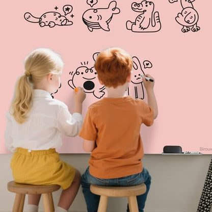 Magnetic Glass Dry Erase Board - White Board 48 x 36 Inch Wall Mounted Glass Whiteboard, Large Frameless Glass White Board for Wall Office, Home & School, Pink - color: Pink, size: 48"W x 36"H